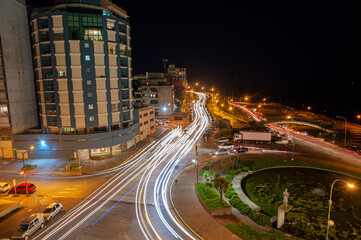 Beautiful nightscape in Mar del Plata, Argentina.