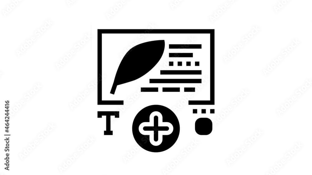 Poster text content ugc animated glyph icon. text content ugc sign. isolated on white background