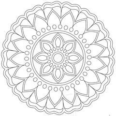 Leaf Flower Petal Coloring Mandala Art Simple Graphic Shape Vector Floral Oriental Outline Vintage Decorative Elements Pattern Illustration Islam Arabic Indian Turkish Mystic Religion Morals Lotus