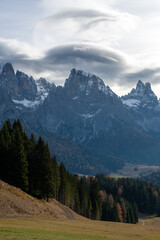 Fall colored and foliage on dolomites