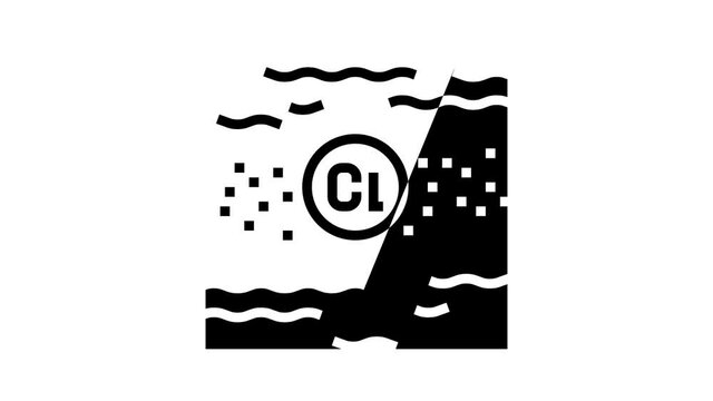 disinfection chlorin water animated glyph icon. disinfection chlorin water sign. isolated on white background