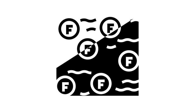 fluoridation water animated glyph icon. fluoridation water sign. isolated on white background