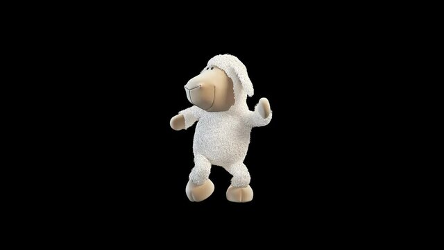 Cartoon little lamb silly dancing 