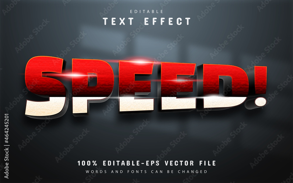Poster speed text effect with red gradient