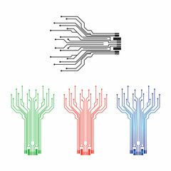 Circuit Logo Template vector illustration icon design