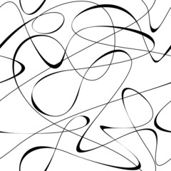 Modern stylish with wavy lines. Geometric abstract background. Black and white vector seamless uneven abstract pattern. 