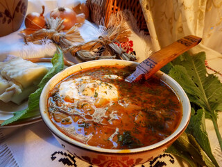 Still life. Kuban borscht