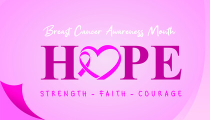 Pink Ribbon Breast Cancer Awareness Banner Poster Vector Illustration design. Cancer Fighting Survivor