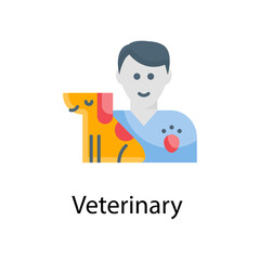 Veterinary Vector Flat Icon Design illustration. Veterinary Symbol on White background EPS 10 File