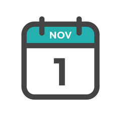 November 1 Calendar Day or Calender Date for Deadlines or Appointment