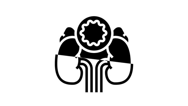 cushing cortisol syndrome animated line icon. cushing cortisol syndrome sign. isolated on white background