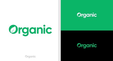 NATURE WORDMARK LOGO LEAF NEGATIVE SPACE ORGANIC EDITABLE