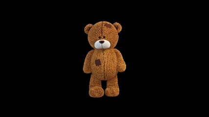 Teddy Bear Walks Video Loop and Alfa Channel
