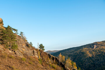 Stone rocks at the top of the mountain.