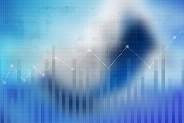 2d illustration futuristic business background pattern graph concept
