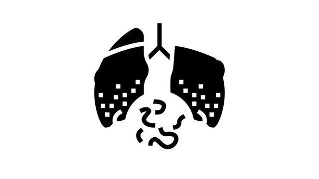 infectious disease tuberculosis animated glyph icon. infectious disease tuberculosis sign. isolated on white background