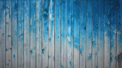 Naklejka premium wooden wall, blue background