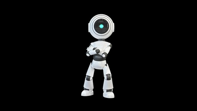 Robot falls from the top of the screen