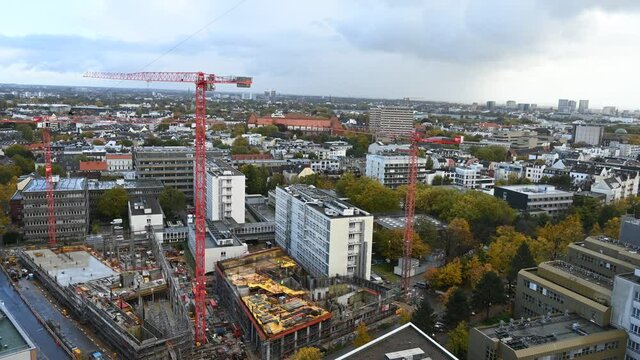 A construction site at the University of Hamburg, Germany. Time laps video taken at October 10th 2021. 