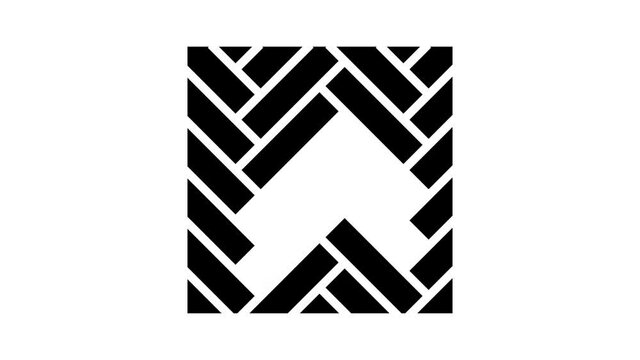 wood flooring parquet animated glyph icon. wood flooring parquet sign. isolated on white background