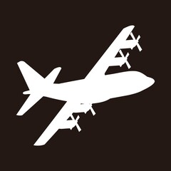 military airplane AC-130 with propeller flat illustration vector design © Wisnu Bayu Aji