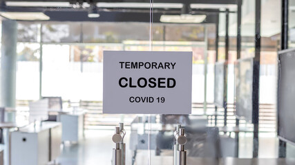 office temporary closed, due covid 19
