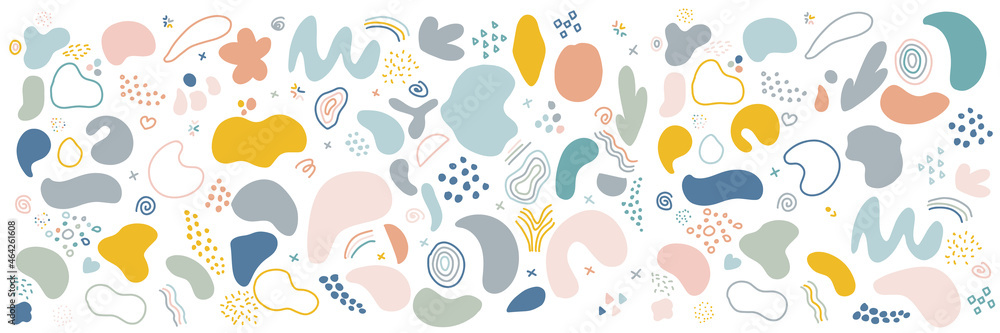 Poster abstract blotch shape. liquid shape elements. set of modern graphic elements. fluid dynamical colore
