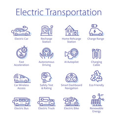 Electric transportation pack. Car, bus, bike set