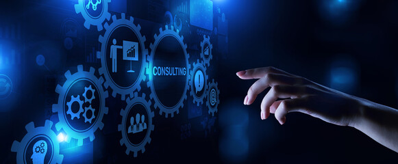 Consulting firm service business finance solutions concept.