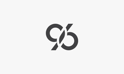 96 logo vector isolated on white background. - obrazy, fototapety, plakaty