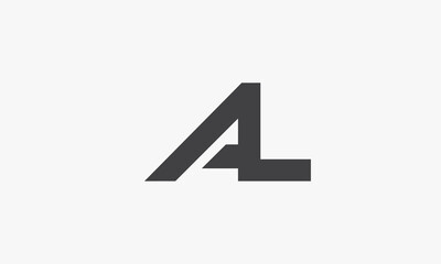 Fototapeta premium AL letter logo isolated on white background.