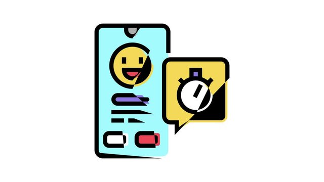 emoji offer ephemeral animated color icon. emoji offer ephemeral sign. isolated on white background