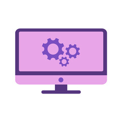 Minimalist Monitor With Diagram - Amazing vector illustration of a computers monitor with graphic suitable for design assets, decoration, clip art, animation, apps, website and illustration in general