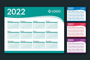 Monthly calendar template for  2022 year. Week starts on Sunday. Wall calendar