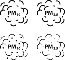 Air Pollution icon, PM2,5 and PM10 icon 