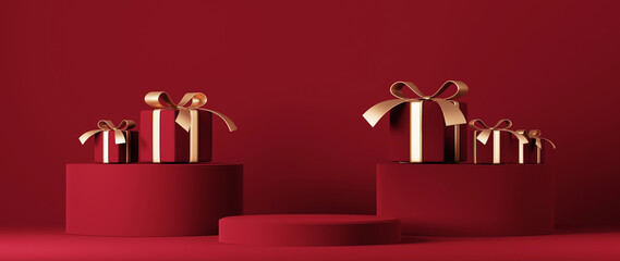 3D rendering of blank product background for backdrop fashion and cream cosmetics decorations. Modern blank podium background for luxury product.