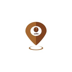 map location coffe design icon vector