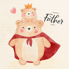 Happy Father day with cute bear 