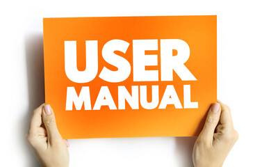 User Manual text card, concept background