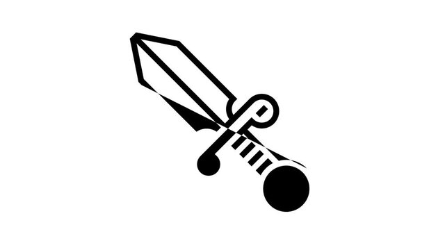 dagger boho animated line icon. dagger boho sign. isolated on white background
