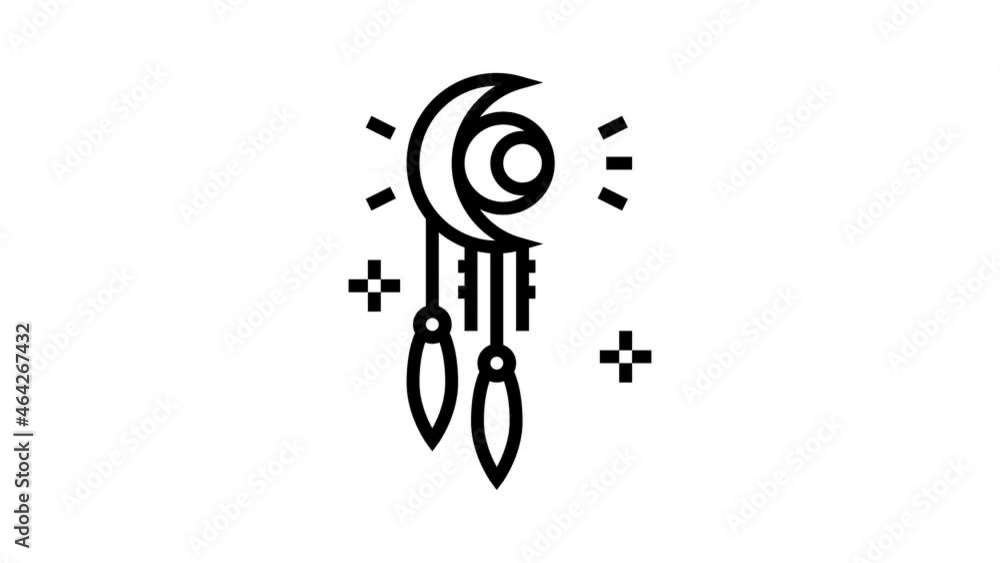 Canvas Prints dreamcatcher boho animated line icon. dreamcatcher boho sign. isolated on white background