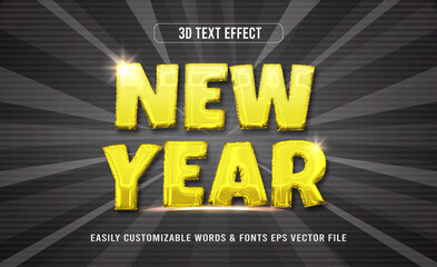New year editable text effect style