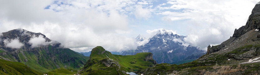 Lauterbrunnen Valley along Via Alpina long distance hiking route