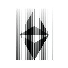 Rectangle Logo with lines. Triangle unusual icon Design .Black Vector stripes .Geometric shape.