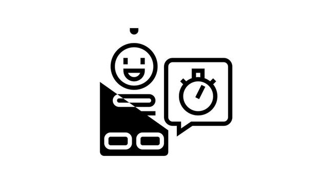 emoji offer ephemeral animated line icon. emoji offer ephemeral sign. isolated on white background