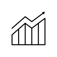 High traffic site thin line icon. Statistics of visitors growth. Modern vector illustration.