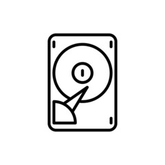 Disk space thin line icon. Modern vector illustration of hard disk.