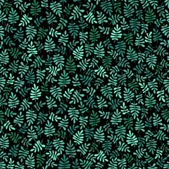Modern botanical seamless vector pattern. Hand drawn floral illustration. Vintage wallpaper with branches and leaves. Template for cards, textile, stationery, package, and any surface design