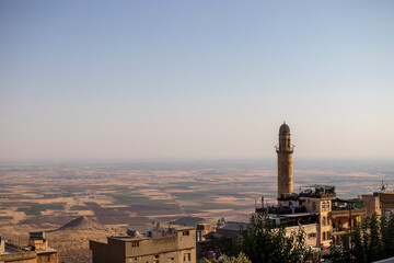 Mardin province, old city center. panoramic photo.