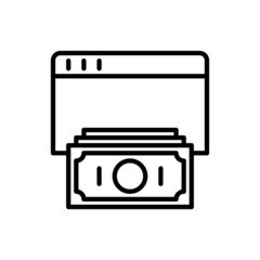 Web banking thin line icon. Modern vector illustration.